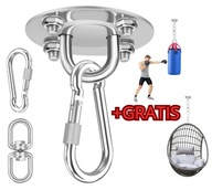 HAK SUFITOWY 360° DO 450 KG – STAL NIERDZEWNA + ZESTAW MONTAŻOWY + GRATIS