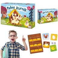 GRA EDUKACYJNA PLANSZOWA DLA DZIECI PELNY KURNIK KUKURYKU KARCIANA ZABAWKA