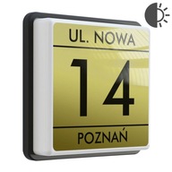 PODŚWIETLANY numer na dom LED z czujnikiem zmierzchu tabliczka adresowa M+