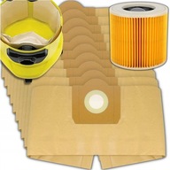10x WORKI DO ODKURZACZA KARCHER WD3 200 MV3 FILTR GRUBSZE WZMOCNIONE +FILTR