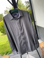 4 Koszula Flex elegancka włoska satyna popiel rozmiar XL