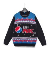 Męski Sweter Świąteczne Wzory Czarny Pepsi Max |R. M/L