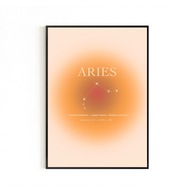 PLAKAT, ZNAKI ZODIAKU, BARAN, ARIES, AURA POSTER, PLAKATY NA ŚCIANĘ, 30x40