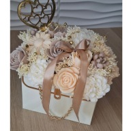 Flower Box Bukiet w Pudełku Elegancki Prezent Kwiaty Dekoracja