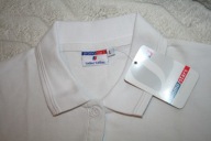 SUPER KLASYCZNA T-SHIRT POLO KOSZULKA BIAŁA Z KOŁNIERZYKIEM ROZMIAR L