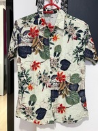 R Koszula hawajska Jogal kompozycje roślinne mięta faktura chłopięca 14 lat