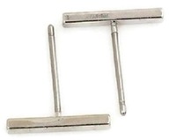 Kolczyki Proste T - kolor srebrny