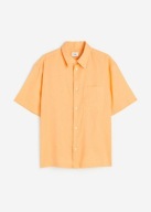 H&M RELAXED FIT męska pomarańczowa LUŹNA KOSZULA lniana LEN NOWA M