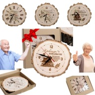PREZENT NA DZIEŃ BABCI I DZIADKA ZEGAR DREWNIANY GRAWEROWANY WZÓR DO WYBORU