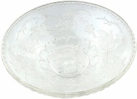 # MISA / OWOCARKA / PATERA - STARE SZKŁO z RELIEFAMI, śr. 21,3 cm
