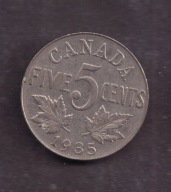 Kanada - 5 Cents 1935 rok