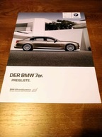 BMW F01 F02 serii 7 siódemka seria 7 cennik opcje wyposażenia 2010