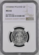Polska PRL 2 złote 1974 Jagody MENNICZA - NGC MS66