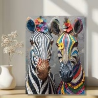 Gotowy Plakat Obraz na płótnie z zebrą zebrami kolor 30x40 A3