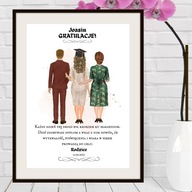 Plakat Personalizowany A4 w Ramie A3 Gratulacje Prezent z Dedykacją Dyplom
