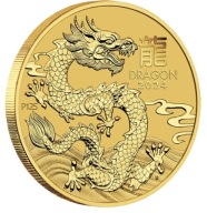 Złota moneta inwestycyjna Perth Mint Lunar III Rok Smoka 1/4 uncji Złota 24