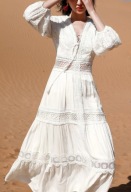 boho na plażę folkowa haft angielski biała na upały