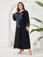 Okazja !_NOWA czarna WYSMUKLAJĄCA sukienka maxi_ORYGINALNE hafty_r.48