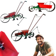 SIEWNIK OGRODOWY TACZKOWY DO NASION WARZYW ROZSIEWACZ METALOWY JEDNORZĘDOWY