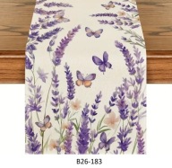 Bieżnik 183x33cm LAWENDA KWIATY FIOLETOWE MOTYLE B26-183