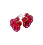 Kolczyki Haft Sutasz Kryształy Siam Soutache