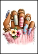 A2 PLAKAT DO SALONU MANICURE URODY, PLAKAT DLA KOSMETYCZKI PAZNOKCIE LAKIER