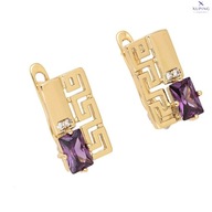 76885 KOLCZYKI 18K POZŁACANE 15/9 MM greckie z kryształkiem