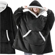 KOCOBLUZA KOC BLUZA OVERSIZE Z KAPTUREM SZLAFROK DUŻA GRUBA 2W1 NA PREZENT