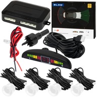 4X CZUJNIKI COFANIA PARKOWANIA BUZZER WYŚWIETLACZ ZESTAW PRZÓD TYŁ BIAŁE