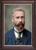 Obraz Bronisław Piłsudski portret w drewnianej ramie ze szkłem