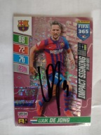 Karta panini autograf Barcelona Luuk de Jong Fifa 365