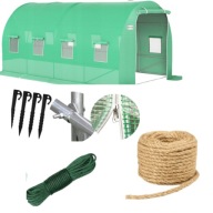 TUNEL FOLIOWY OGRODOWY SZKLARNIA PODWÓJNE DRZWI 4.5x3m 13,5m2 FOLIAK+GRATIS