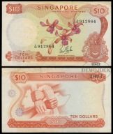 BNA - SINGAPUR 10 Dollars 1967 A/30 912864 # P3a # VF+