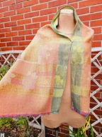 francuska Wełna jedwab chusta szal Wełniana jedwabna chusta Made in France