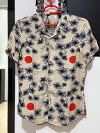 X Koszula Ambitious futurystyczny krajobraz tło subtelna jodełka wiskoza