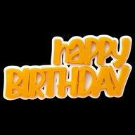 Topper / dekoracja na tort HAPPY BIRTHDAY. urodziny ZŁOTY POŁYSK