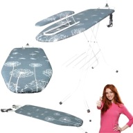 DESKA DO PRASOWANIA Z RĘKAWNIKIEM GNIAZDKO ANTENKA PÓŁKA REX 120X38 CM DUŻA