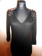 Bershka bluzka czarna koraliki roz M- NOWA