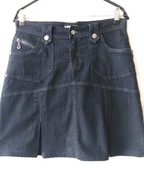 Spódnica dżinsowa grafitowa z kontrafałdami- 38/40