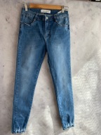 34 XS 36 wąskie spodnie jeans rurki pereły Queen Hearts Paris