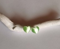 kolczyki kwarc kocie oko srebro 925 serduszka