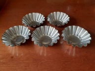 Metalowe foremki formy do małych ciast, babeczek - 13cm (5 sztuk) | vintage