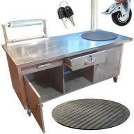 STÓŁ DO PAKOWANIA PACZEK STANOWISKO ROBOCZE Z KOŁEM OBROTOWYM