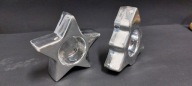 2 x stary ceramiczny świecznik srebrna gwiazda choinka