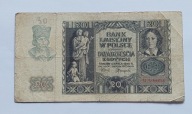 BANKNOT 20 ZŁ EMILIA PLATER ROK 1940 SERIA G GENERALNA GUBERNIA