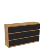 Komoda Dąb Lancelot 120,5cm 8 szuflad Nowoczesna Pojemna Sypialnia i Salon