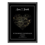 MAPA MIASTA PARSONALIZOWANY PREZENT NA WALENTYNKI KREATYWNY PREZENT OBRAZ