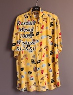 Jac Tissot**Włoska Żółta**kolorowy Print**Koszula Awangarda**Rozmiar XL/XXL