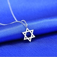 Naszyjnik Gwiazda Dawida na Łańcuszku lub czarnej Lince