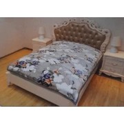 Koc Elway akryl 160 x 210 cm kwiaty szare